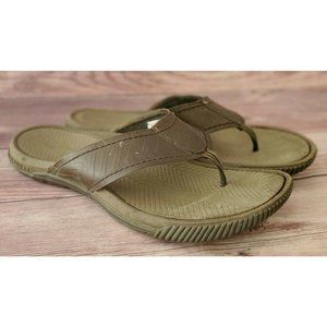 Merrell Mens Brown Leather Thong Sandals